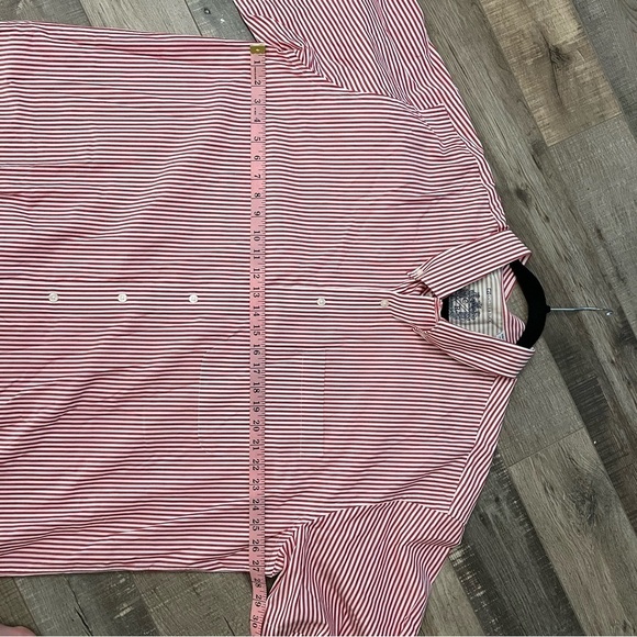 Cutter & Buck Red Striped men’s short sleeved Casual button up Shirt 2XL EUC - Picture 2 of 9